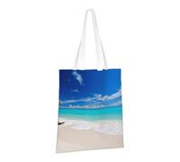PPTHSNVB White Beach Tropical sea Canvas Tote Bag for Women Reusable Shopping Grocery Bags with Handles Cloth bags