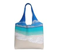 PPTHSNVB White Beach Tropical sea Canvas Tote Bag for Women Reusable Shopping Grocery Bags with Handles Cloth bags