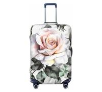 PPTHSNVB White Watercolor Floral Rose Luggage Covers for Suitcase Elastic Suitcase Cover Protector Dustproof Anti-Scratch Thicken Travel Luggage Cover Washable Baggage Covers Fit 18-32 Inch Luggage