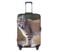 PPTHSNVB Wild bobcat Luggage Covers for Suitcase Elastic Suitcase Cover Protector Dustproof Anti-Scratch Thicken Travel Luggage Cover Washable Baggage Covers Fit 18-32 Inch Luggage, Black, L