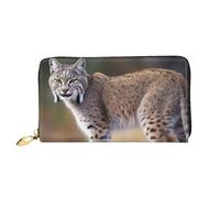 PPTHSNVB Wild bobcat Women's Wallet Large Capacity Credit Card Holder Zip Phone Clutch Ladies Travel Purse, Wild Bobcat, One Size, Classic