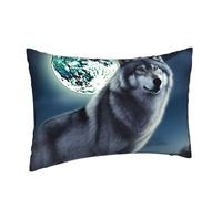 PPTHSNVB Wolf Under Moon Pillow Cases Microfiber Pillowcases with Hidden Zipper Super Soft Breathable Pillow Cover 12" x 18" Pillowcases Plush Pillow Shams Covers for All Seasons