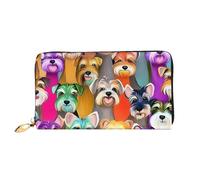PPTHSNVB World War Aircraft Airplane Women's Wallet Large Capacity Credit Card Holder Zip Phone Clutch Ladies Travel Purse, Oil Cute Schnauzer Dogs, One Size, Classic