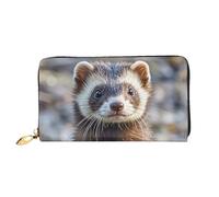 PPTHSNVB World War Aircraft Airplane Women's Wallet Large Capacity Credit Card Holder Zip Phone Clutch Ladies Travel Purse, Hairy Ferret, One Size, Classic