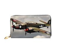 PPTHSNVB World War Aircraft Airplane Women's Wallet Large Capacity Credit Card Holder Zip Phone Clutch Ladies Travel Purse, World War Aircraft Airplane, One Size, Classic