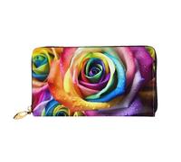 PPTHSNVB World War Aircraft Airplane Women's Wallet Large Capacity Credit Card Holder Zip Phone Clutch Ladies Travel Purse, Rainbow Rose, One Size, Classic