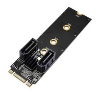 PPTNMDSLP Riser Card NVME to Dual Controller M.2 NVME TO SATA3.0 6G Hard Disk Drive Converter M.2 Key-M PCIE NVME to JMB582 Chip(Style-2)
