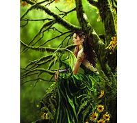 PPTRTYQ DIY Paint by Numbers for Adults Beginner Forest Tree Fairy 16 x 20 inch oil Painting with Brushes and Acrylic Pigment Toy hand-painted gift Wall Art Decor -Frameless