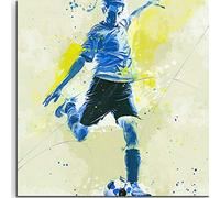 PPTRTYQ Paint by Numbers for Adults Children Retro football player Diy Painting for Adults Beginner Level with Brushes and Acrylic Pigment 16x16 Inch home Decorations Gift