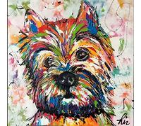 PPTRTYQ Paint by Numbers for Adults, DIY Painting Paint by Numbers Kits on Canvas, Hand painted artwork gift- Home Decoration -16x16inch -Cairn terrier- animal art