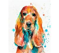 PPTRTYQ Paint By Numbers kits For children adults beginners Canvas Cocker Spaniel- Watercolor Animal Dog Abstract Animal Picture Home Wall Art Decor Leisure drawing toy gifts, 40X50CM