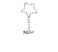 PPU10 RIB Inflatable Boat fine English Pewter on a star shaped split ring Keyring