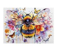 PPuzzling Multicolored 1000 Piece Bee Flower Jigsaw Puzzle, Nature-inspired, Intermediate, Adult, 27.5 x 27.5 inches