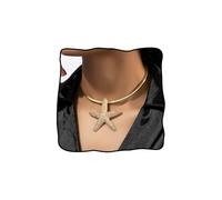 PPVWEY Gold Starfish Necklace for Women Chunky Gold Starfish Pendant Necklace Adjustable Star Fish Choker Necklaces Summer Beach Dress Outfits Jewelry Mermaid Costume Accessories