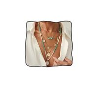 PPVWEY Western Boho Necklaces for Women Layered Boho Turquoise Beaded Necklace Stack Gold Silver Sun Round Disc Pendant Necklace Western Bohemian Jewelry Accessories for Cowgirl, L, Metal, No Gemstone