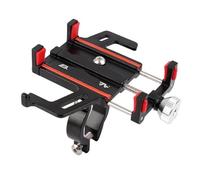 PPWIALL Phone Holder Motorcycle Electric Bicycle Smartphone Aluminum Alloy Bracket Five Claws Mechanical Anti-vibration GPS Bike Holder Motorbike Cellphone Mount(Red)