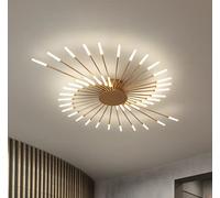 PPWW Sputnik Modern Linear Semi Flush Mount Ceiling Light Acrylic Starburst Ceiling Light Fixture Spiral Desgin Gold LED Ceiling Lamp for Living Room Bedroom, 28 Heads
