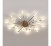 PPWW Sputnik Modern Linear Semi Flush Mount Ceiling Light Acrylic Starburst Ceiling Light Fixture Spiral Desgin Gold LED Ceiling Lamp for Living Room Bedroom, 28 Heads