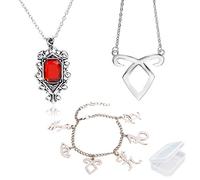 PPX 3 Pcs The Mortal Instruments City of Bones Inspired Angelic Power Rune Symbols Bracelet and Necklace Set with Jewelry Box