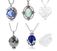 PPX 5 Pcs The Vampire Diaries necklaces for Fans - Daywalking Katherine Necklace -Verbena Necklace Chain Can Open Silver Costume Accessory with Transparent Storage Box