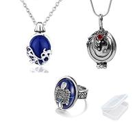 PPX Daywalking Katherine Necklace Pendant Charm Necklace-Royal Blue and Vampire Diaries Daylight Walking Signet Damon's Ring for Fans, with Transparent Box