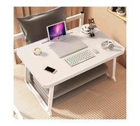 PPXCZZ Laptop Desk,Bed Low Table,Laptop Computer Tray,Folding Bed Table for Laptop,It Does Not Take Up Space When Stored and Does Not Require Installation When Folded(White,Large Card Slot)