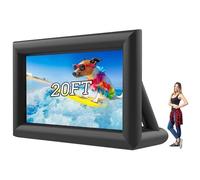 PPXIA Inflatable Movie Screen - Outdoor Mega Projector Screen with Air Blower, Tie-Downs, Repair Kit & Storage Bags, Front and Rear Projection for Movie Nights Backyard Pool Party Cinema (20Feet)
