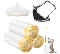 PPYQQ Waste Drawer Liners Bags Replacement Compatible with Litter Box Robot 3 and 4, 60 Count Thickened Heavy Duty Cat Liner Bags with Drawstring 10-12 Gallons of Capacity