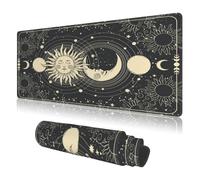 PPZCXWP Large Mouse Pads Black Gold Tarot Moon Phases Sun Moon Stars Non-Slip Rubber Base Gaming Mousepad, Keyboard and Mouse Pad with Stitched Edges,PC Desk Mat for Game,Work,Office(31.5"*11.8")