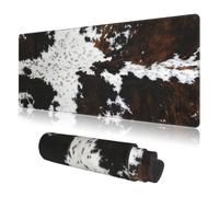 PPZCXWP Mouse Pads Western Highland Cowhide Ranch Style Large Mouse Pad, Gaming Mousepad, Keyboard and Mouse Pad with Stitched Edges,PC Desk Mat for Game,Work,Office(31.5"*11.8")