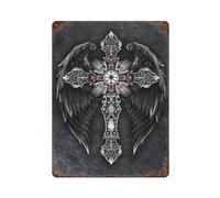 PPZEBDYB Aesthetic Cross PosterWall Decor Art Metal Tin Poster Modern Bar Decorations40x30cm