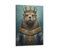 PPZEBDYB Anthropomorphic Sea Otter Poster Poster Decorative Painting Canvas Wall Posters And Art Picture Print Modern Family Bedroom Decor Posters 24x36inch(60x90cm)
