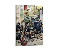 PPZEBDYB Car Repair Retro Decorative Poster Poster Decorative Painting Canvas Wall Posters And Art Picture Print Modern Family Bedroom Decor Posters 16x24inch(40x60cm)
