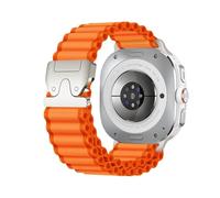 PPzsyxx Parachute Trail loop For Samsung Galaxy Watch Ultra Strap 47mm Nylon bracelet correa For Galaxy watch 7 Ultra band Accessories(Orange Silver)