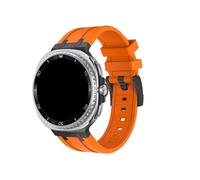 PPzsyxx Soft Silicone Band for Samsung Galaxy Watch 8 Classic 46mm 8/44mm 40mm Sport Bracelet for Watch Ultra 47mm 2025 Correa Accessories(Black orange,For Galaxy Ultra (2024))