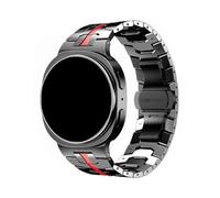PPzsyxx Stainless Steel Band For Samsung Galaxy Watch 8 40mm 44mm One Piece Metal Strap Correa For Galaxy 8Classic Watchband Accessories(Black Red,For Watch 8 40mm)