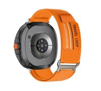 PPzsyxx Woven Nylon Band For Samsung Galaxy Watch 8 40 44mm Breathable sports Band For Watch8 Classic 46mm Replaced Bracelet Accessories(Silver Orange,For Watch 8Classic)