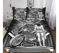 PPZYY Gothic Skull Duvet Cover Set with Pillowcase Soft Microfiber Bedding Set Comforter Cover for Adults Kids 3Pcs Quilt Covers King(220x240cm)