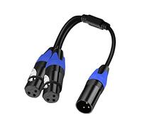 Pqahffowr 1 Piece 1 Male to 2 Female XLR Cable Y Splitter Microphone Cable Y-Splitter Balanced