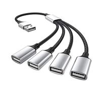 Pqahffowr 1 Piece USB to USB 2.0 Triple USB Port HUB OTG Adapter Cable Data Charging Convertor USB Extension Splitter USB A to 4 USB