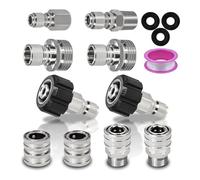Pqahffowr 10Pack Pressure Washer Quick Connect Fittings, M22-14mm Swivel to 3/8inch Quick Connect Kit Easy Install Easy to Use
