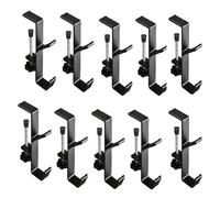 Pqahffowr 10pcs Double-Layer Locking Desk Hook Bag Hook Office Desk Mobile Bag Hook Desk Side Table Hook Black