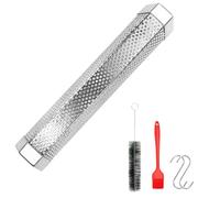 Pqahffowr 12 in Pellet Smoker Tube Set 5 Hour Smoke Tube Generator for Hot Cold Smoking Grill Made of Heavy Duty Stainless Steel Easy Install Easy to Use