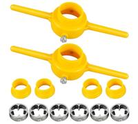 Pqahffowr 12Pcs PVC Thread Maker Tool, Pipe Threader Plumbing Tool Kit Reusable Round PVC Pipe Threader Set+1/2in,3/4in,1in Dies