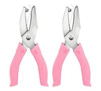 Pqahffowr 2-Pack Handheld Hole Punch Set, Single Hole Punch, Heart and Star Hole Punch, Rubber Handle, 1/4 Inch Metal Hole Punch