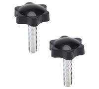 Pqahffowr 2 Pcs M8 x 30mm Male Thread 32mm Star Head Clamping Knob Black