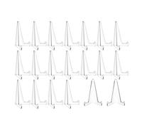 Pqahffowr 20 Pcs Triangle Acrylic Easel Stands for Display Mini Picture Frame Stand Plate Holders Photo Holder Stand