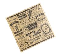 Pqahffowr 200Pcs English Newspaper Greaseproof Paper Snack Paper Oil-Absorbent Paper French Fries Sandwich Wrapping Paper, Yellow