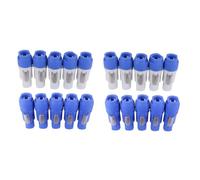 Pqahffowr 20PCS 3 Pin Male Powercon Connector NAC3FCB Speakon Plug 20A 250V AC Power Plug Connector Blue and Grey White