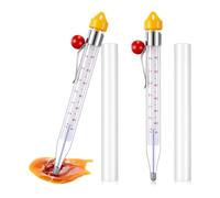 Pqahffowr 2Pcs Candy Thermometer with Pot Clip 8inch Deep Fry Oil Thermometer Instant Read Cooking Food Thermometers Sugar Syrup